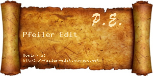 Pfeiler Edit névjegykártya